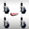 Service Caster 3.5'' SS Solid Poly Swivel 1-5/8'' Expanding Stem Caster Set with Brake, 4PK SCC-SSEX20S3514-SPUS-TLB-158-4 - alternate 3